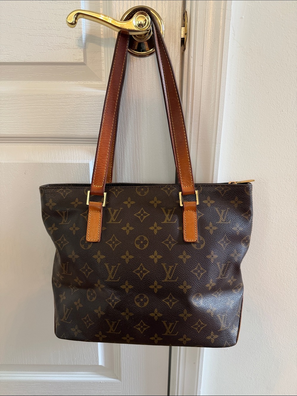 Louis Vuitton Monogram Canvas Tote with Brown Leather Straps - Picture 2 of 7